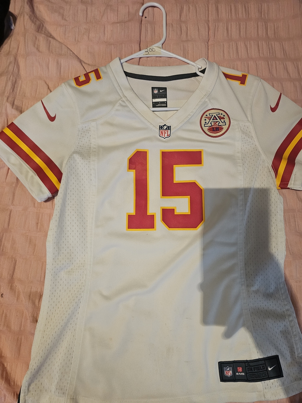 Nike White Kansas City Chiefs #15 Football Jersey with Red and Gold Accents